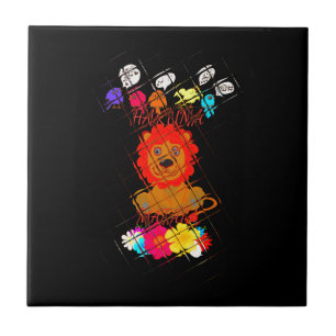 Schattige Baby Lion Art Design Motief Tegeltje