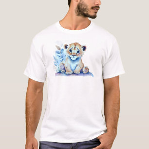 Schattige Baby Lion Cub omringd door bladeren en f T-shirt