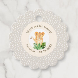 Schattige Baby Lion Oerwoud Dotted Dank u Verjaard Bedankjes Labels