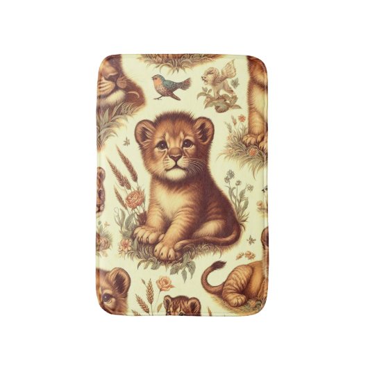 Schattige Baby Lion Pattern Badmat (Voorkant Verticaal)