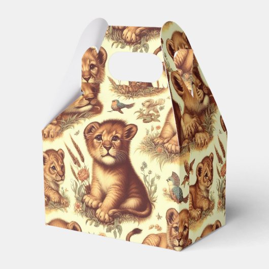  Schattige Baby Lion Pattern Bedankdoosjes (Voorkant Zijde)