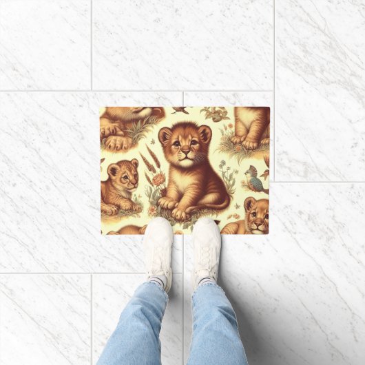  Schattige Baby Lion Pattern Deurmat (Binnen)