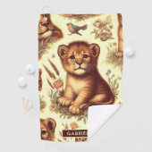  Schattige Baby Lion Pattern Golfhanddoek (Insitu)