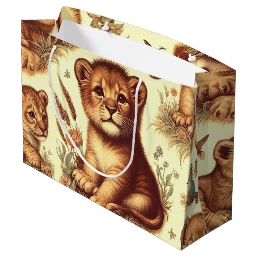  Schattige Baby Lion Pattern Groot Cadeauzakje (Achterkant Gekanteld)