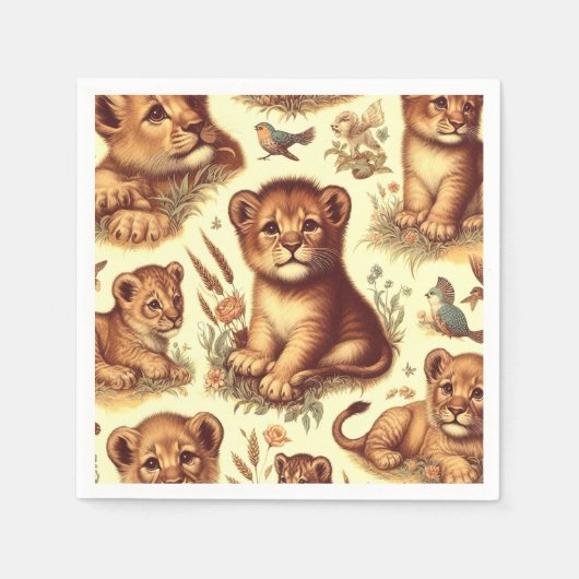  Schattige Baby Lion Pattern Servet (Voorkant)