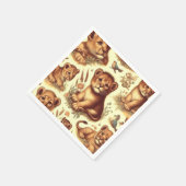  Schattige Baby Lion Pattern Servet (Hoek)