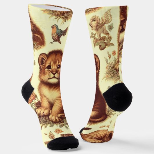 Schattige Baby Lion Pattern Sokken (Gebogen)