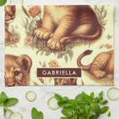  Schattige Baby Lion Pattern Theedoek (Gevouwen)