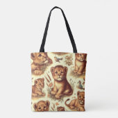 Schattige Baby Lion Pattern Tote Bag (Achterkant)