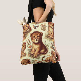  Schattige Baby Lion Pattern Tote Bag