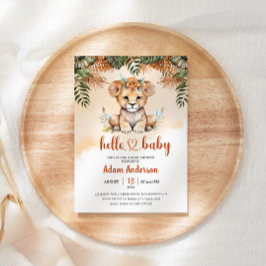 Schattige Baby Lion Safari Oerwoud Baby shower Kaart