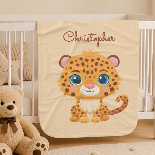 Schattige baby luipaard safari dier kinderen fleece deken