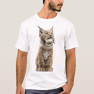 Schattige baby lynx met gebreide sjaal t-shirt