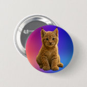 Schattige baby lynx ronde button 5,7 cm (Voorkant /achterkant)