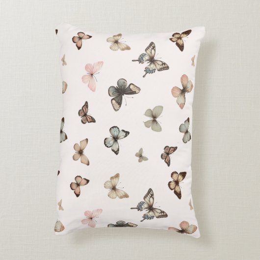 Schattige Baby Meisje Aangepaste Monogram Vlinder  Accent Kussen (Achterkant (Verticaal))