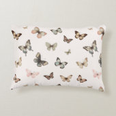 Schattige Baby Meisje Aangepaste Monogram Vlinder  Accent Kussen (Achterkant)