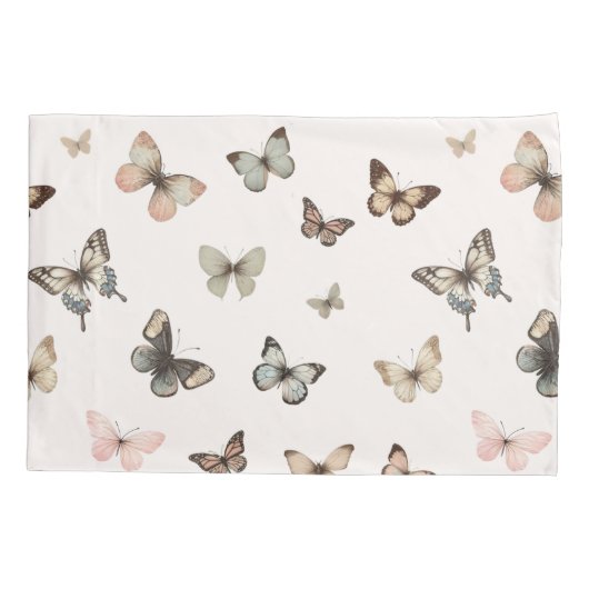 Schattige Baby Meisje Aangepaste Monogram Vlinder Kussensloop (Achterkant)