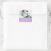 Schattige Baby Meisje Foto Geboorte Aankondiging Vierkante Sticker (Tas)