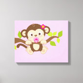Schattige Baby Meisje Monkey Canvas Prints (Voorkant)