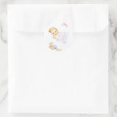 Schattige baby meisje ontwerp ronde sticker (Tas)