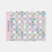 Schattige Baby Meisje  Quilt Design Custom Name Fleece Deken (Voorkant (Horizontaal))