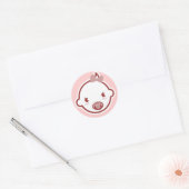 Schattige Baby Meisje Roze Baby shower Ronde Sticker (Envelop)