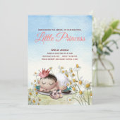 Schattige Baby Meisje Slapen Prinses Aankondiging  (Staand voorkant)