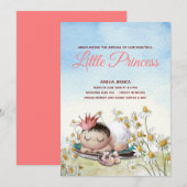 Schattige Baby Meisje Slapen Prinses Aankondiging  (Voorkant / Achterkant)