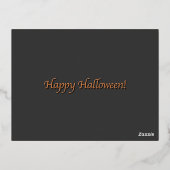 Schattige Baby met Halloween pompoen Folie Uitnodiging Briefkaart (Achterkant)