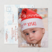 Schattige baby mijn eerste kerst Santa-hoed Holida Feestdagenkaart (Voorkant / Achterkant)