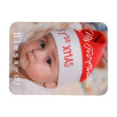 Schattige baby mijn eerste kerst Santa-hoed Holida Magneet (Horizontaal)