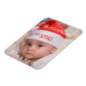 Schattige baby mijn eerste kerst Santa-hoed Holida Magneet (Linkerzijde)