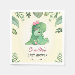Schattige Baby Moedersaurus Roze Meisje Shower Str Servet