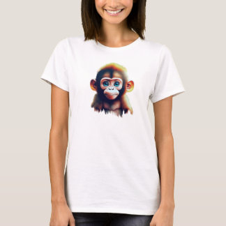 Schattige Baby Monkey in een bosrijke omgeving T-shirt