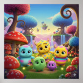 Schattige Baby-monsters Poster (Voorkant)