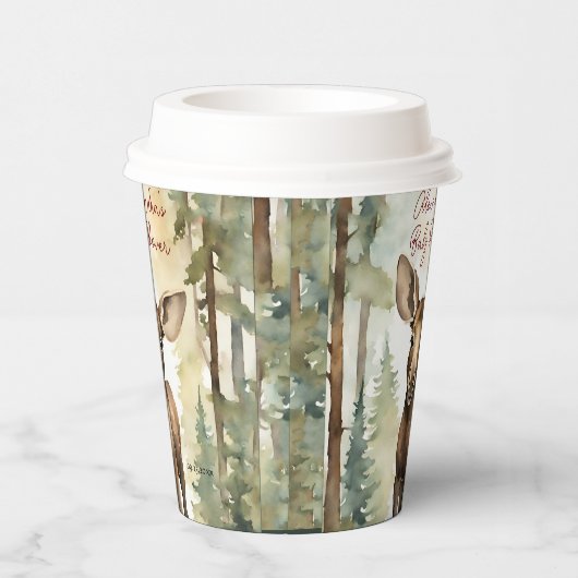 Schattige Baby Moose Genderneutraal Baby shower Papieren Bekers (Rechts)