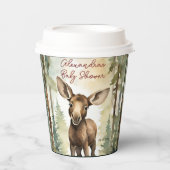Schattige Baby Moose Genderneutraal Baby shower Papieren Bekers (Voorkant)