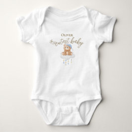 Schattige baby Naam Beer op Wolk Romper