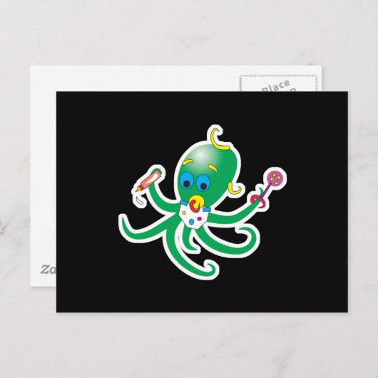 schattige baby octopus briefkaart (Voorkant / Achterkant)