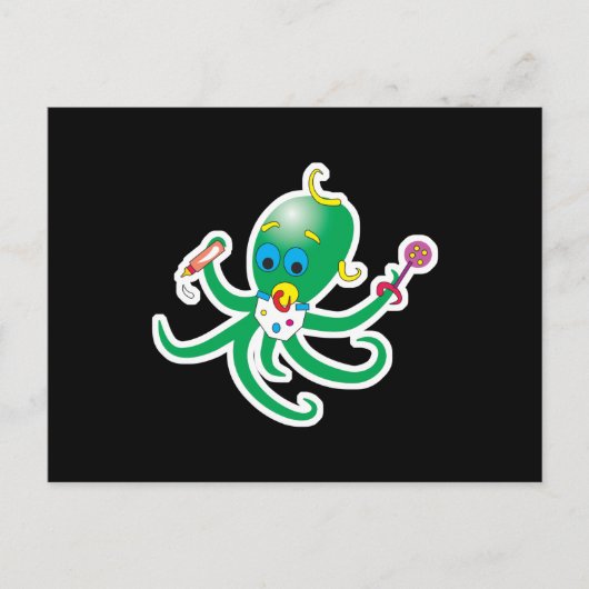 schattige baby octopus briefkaart (Voorkant)
