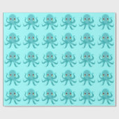 Schattige Baby Octopus Cadeaupapier (Vlak)