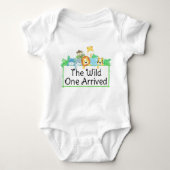 Schattige Baby Oerwoud Animals Wild One aangekomen Romper (Voorkant)