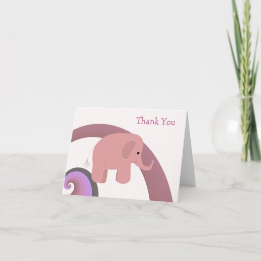 Schattige Baby Olifant Bedankt (Voorkant)