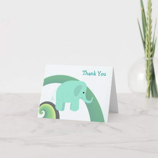 Schattige Baby Olifant Bedankt (Voorkant)