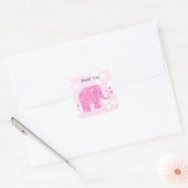 Schattige Baby Olifant Bedankt Vierkante Sticker (Envelop)