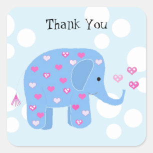 Schattige Baby Olifant Bedankt Vierkante Sticker
