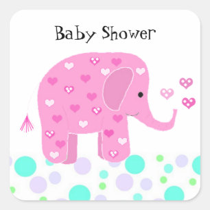 Schattige Baby Olifant Bedankt Vierkante Sticker