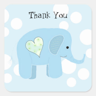 Schattige Baby Olifant Bedankt Vierkante Sticker