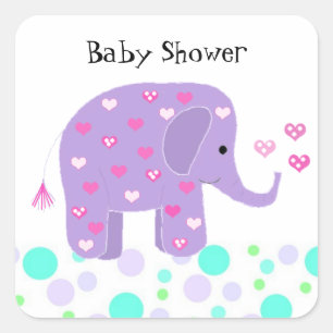 Schattige Baby Olifant Bedankt Vierkante Sticker