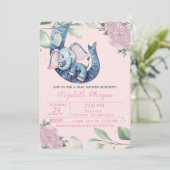 Schattige Baby olifant, bladeren, Florenz Baby sho Kaart (Staand voorkant)